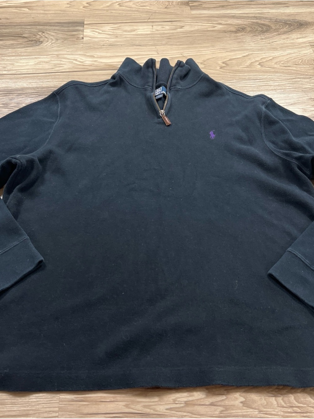 Polo Ralph Lauren 1/4 Zip Pullover Sweater 100% Cotton Black Men’s Size XL